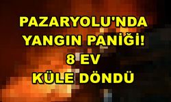 Pazaryolu'nda Yangın! 8 Ev Kullanılamaz Hale Geldi