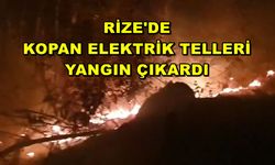 Rize’de Yangın! Elektrik Tellerinden Çıkan Yangına Müdahale Edildi