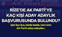 Rize'de AK Parti'ye Ne Kadar Başvuru Oldu? İşte İsim İsim AK Parti Aday Adayları