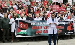 Trabzon'da Hekimler 'Sessiz Yürüyüş' ile Filistine Destek Oldu