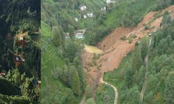 Rize'de Yaşanan Heyelanda 2 Boş Ev Toprak Altında Kaldı