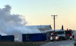 Tekirdağ'da konteyner üretim tesisinde yangın