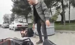 Motosikletin yayaya çarptığı kaza, sürücünün kask kamerasında