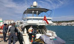 Ayvalık'ta marinada bağlı motoryatta yangın