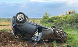 Edirne'de tarlaya uçan otomobilin sürücüsü ağır yaralandı