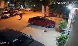 Otomobilin üzerinde zıplayıp, park halindeki araçlara zarar verdi