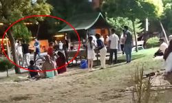 Parktaki tekmeli, yumruklu kavga kamerada