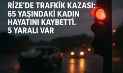 Rize'de Trafik Kazası: 65 Yaşındaki Kadın Hayatını Kaybetti. 5 Yaralı Var