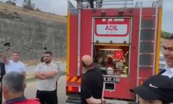 İtfaiye erinin düğün konvoyunun önünü itfaiye aracı ile kestiler