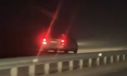 Aracıyla ters şeritte ilerleyen sürücü tehlike oluşturdu