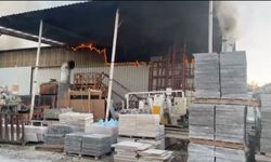 Burdur’da mermer fabrikasında yangın