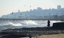 Dev dalgaların ardından Samsun sahilinde taşlı manzara