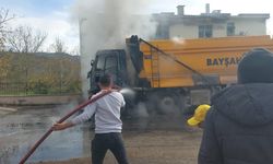 Hafriyat kamyonu küle döndü