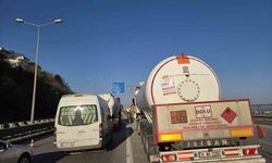 LPG yüklü tanker otomobile çarptı, facianın eşiğinden dönüldü