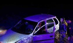 Otomobil tarlaya uçtu, ekipler yaralı için seferber oldu