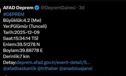 Tunceli’de 4.2 büyüklüğünde deprem