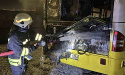 Yozgat’ta özel halk otobüsü yandı