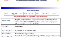 Bingöl için kuvvetli ve yoğun kar uyarısı