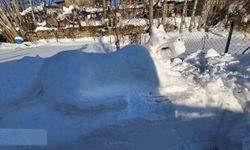 Hakkarili gençten kardan kangal köpeği figürü