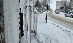 Harput'ta dondurucu soğuklar: Çatılarda metrelerce buz sarkıtları oluştu