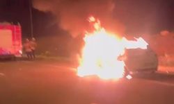 Hatay'da otomobil alevlere teslim oldu