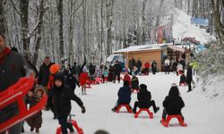 Karne hediyesi kar eğlencesi: Aktepe'de 7'den 70'e kızak şöleni