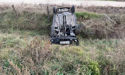 Lüleburgaz'da otomobil şarampole yuvarlandı: 1 yaralı