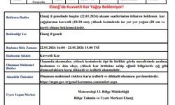 Meteorolojiden Elazığ'a kuvvetli kar uyarısı