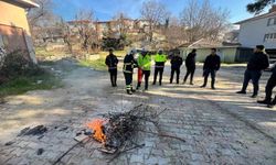 Pınarhisar'da emniyet personeline uygulamalı yangına müdahale eğitimi