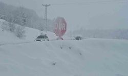 Zonguldak-Ereğli kara yolunda kar etkili oldu