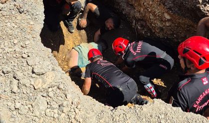 Göçük altında kalan işçi, yaralı kurtarıldı