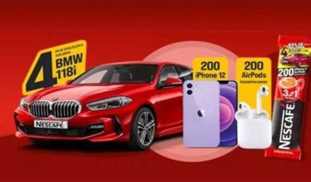 Nescafe çekilişi Bmw 118i iphone 14 çekiliş sonucu hediye 2023-2024