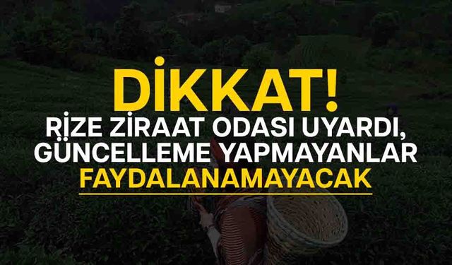 Ziraat Odası Uyardı, Güncelleme Yapmayanlar Faydalanamayacak