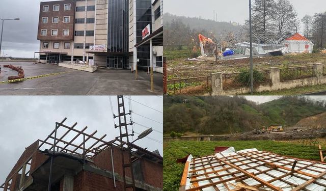 Fırtına Felaketi Artvin'i Vurdu: Arhavi Hastanesi ve Evlerin Çatıları Uçtu, Elektrik Tellerinde Hasar Oluştu