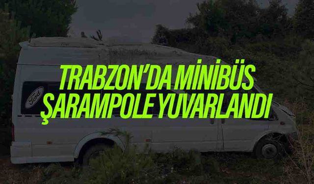 Trabzon'da Minibüsün Şarampole Devrildiği Kazada Sürücü Yaralandı