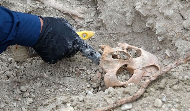 Kanalizasyon kazısında çıkan insan kemikleri incelemeye alındı