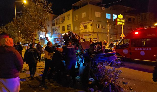 Otomobil, ağaçlara ve park halindeki otomobile çarptı: 2 yaralı