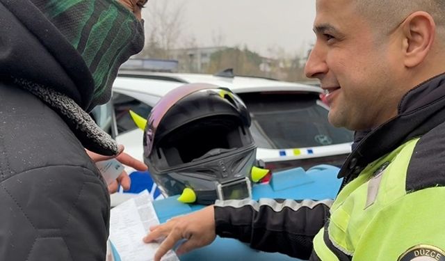 Trafiğe kapalı olan caddeye giren motosiklet sürücülerine ceza