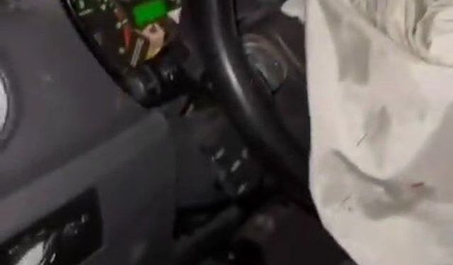 Hafif ticari aracın çarptığı at, ön camdan içeri girdi; sürücü ağır yaralı