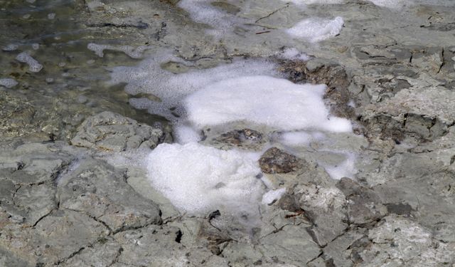 Burdur Gölü'nde yine köpüklenme