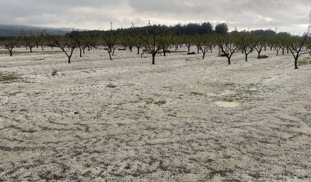 Çanakkale’de dolu yağışı etkili oldu