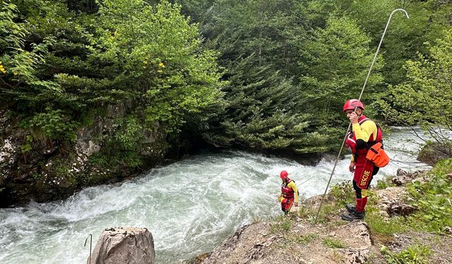Trabzon'da derede kaybolan çocuk aranıyor/ Fotoğraflar