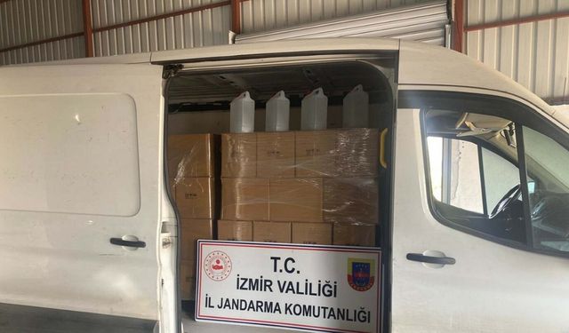İzmir'de jandarmadan sahte içki üretim deposuna operasyon