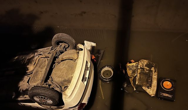 Kayseri'de otomobil, sulama kanalına uçtu: 1 yaralı
