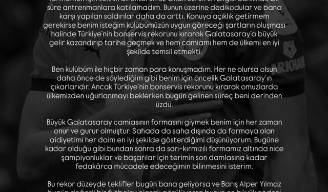 Barış Alper Yılmaz: Önceliğim Galatasaray'ın çıkarlarıdır