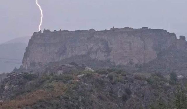 Hayvan otlatırken üzerine yıldırım düştü