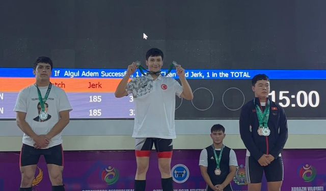 Milli halterci Adem Algül, Özbekistan'da şampiyon olarak Türkiye rekoru kırdı