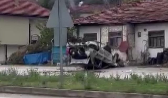 Amasya’da otomobilin takla attığı kaza kamerada