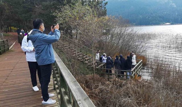 Bolu’nun doğa harikası Abant Gölü’ne ziyaretçi akını