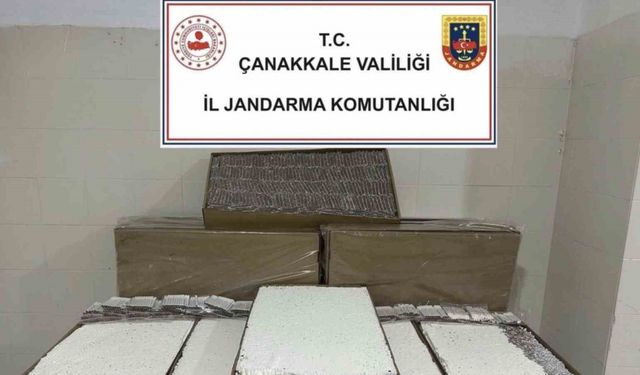 Çanakkale’de kaçakçılık operasyonu: 120 bin dolu makaron yakalandı